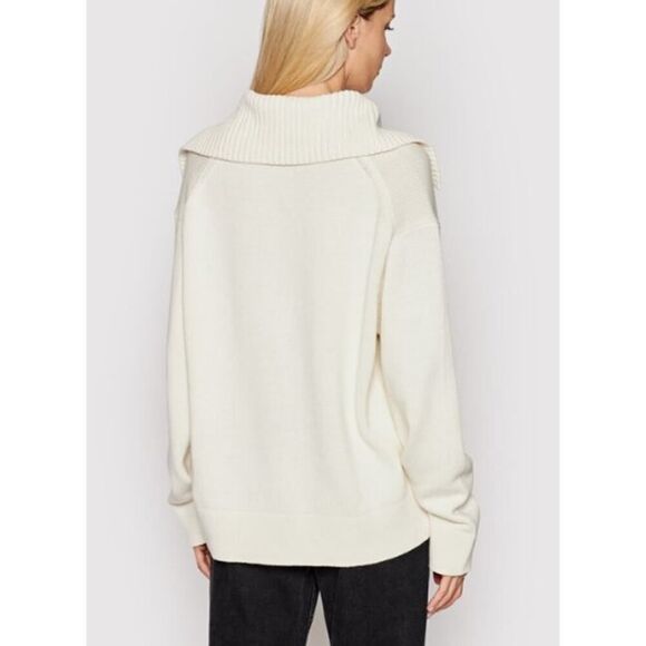 SAMSØE SAMSØE Hailey Polo Sweater – Antique White Knit Top, Women’s Size M - Picture 5 of 10